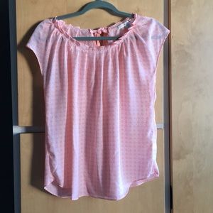 LC Lauren Conrad patterned peach blouse